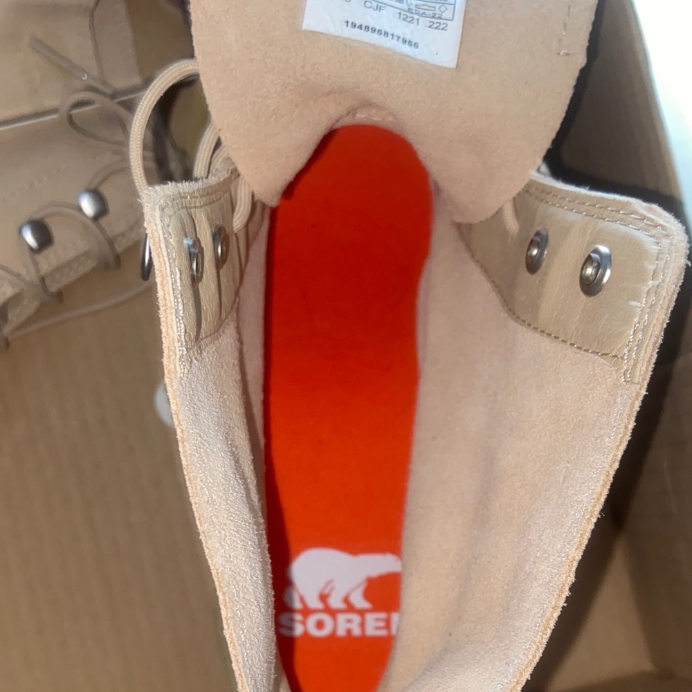 Sorel Sand Beige Lace-Up Ankle Boots - Picture 9 of 10